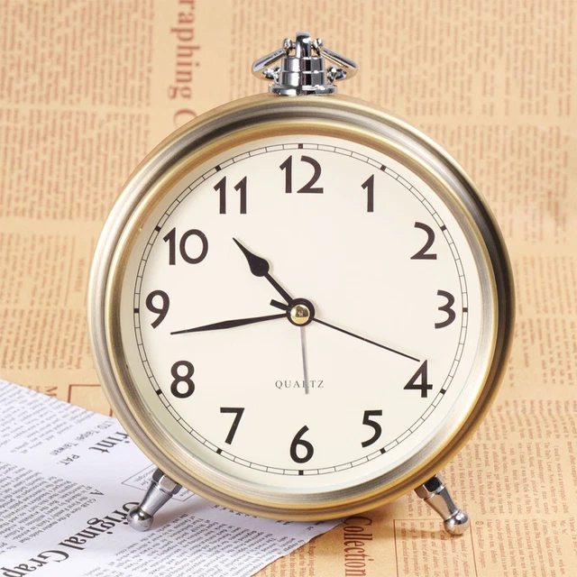 Reloj de mesa despertador pequeño estética decoración de habitación anticuado
