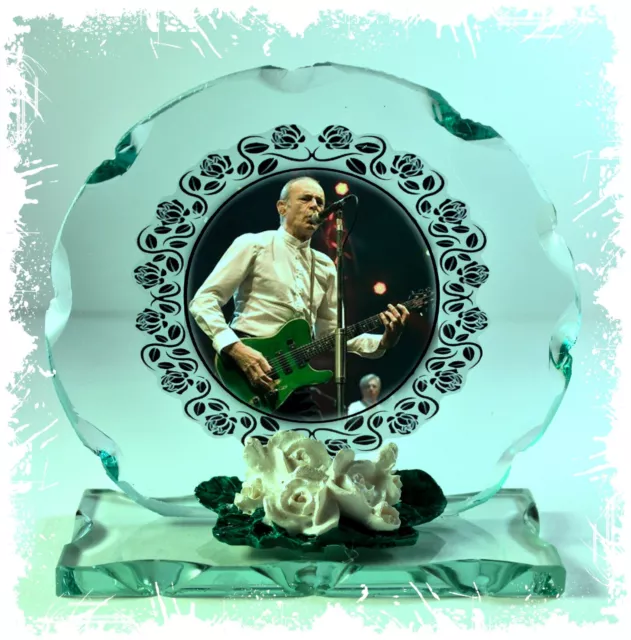 Francis Rossi Photo 'Status Quo' Cut Glass Round Plaque Limited Edition