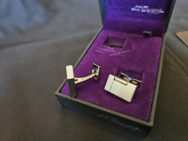 Boutons De Manchette S.T.Dupont Pour Homme - Métal Argenté, Neufs Avec étiquettes