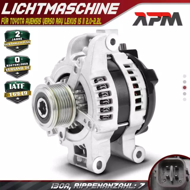 Lichtmaschine Generator 130A für Toyota Avensis Verso RAV Lexus IS II 2.0-2.2L