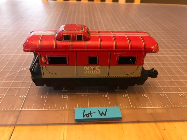 Marx O Train Tinplate New York Central 20102 Caboose EARLY KNUCKLE COUPLER Lot W