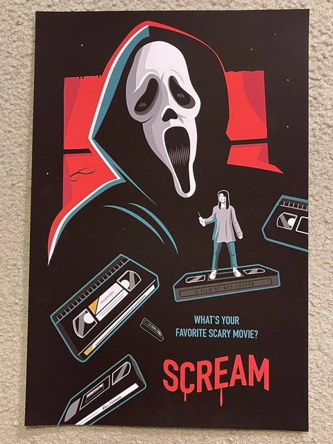 Póster impreso de arte cinematográfico de terror Scream Ghostface Wes Craven idea de regalo única