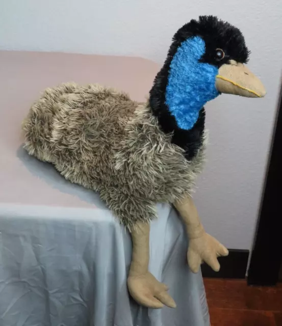Minkplush SHEILA THE OSTRICH Gray Blue Black Stuffed Animal Plush 2003 Bird