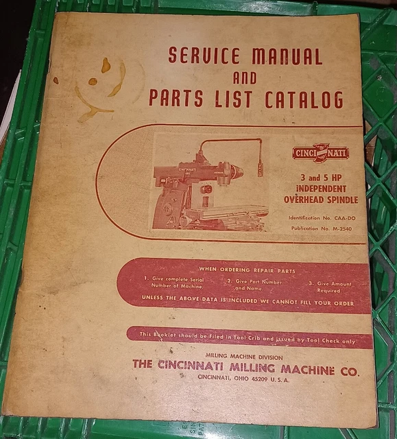 CINCINNATI PARTS LIST Catalog Service Manual 3 5 HP Independent