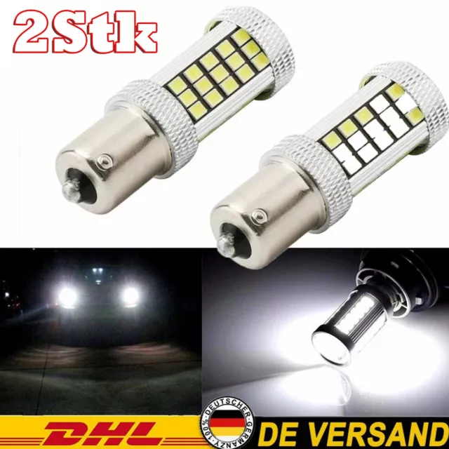 2Tlg. P 21W BA15s 12V LED PKW KFZ DRL Bremslicht Tagfahrlicht Rückfahrlicht DHL~