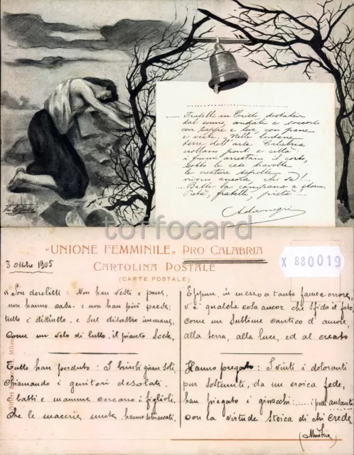 Carita' E Beneficenza-Unione Femminile-Pro Calabria Terremoto 1905-B88-19