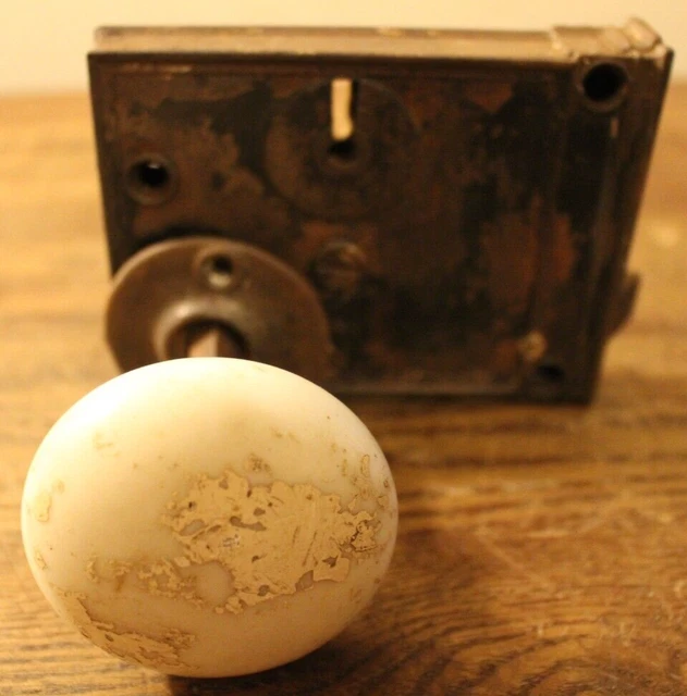 Old Household Cast Iron Door Lock Assembly