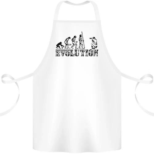Evolution Photographer Funny Photoraphy Cotton Apron 100% Organic
