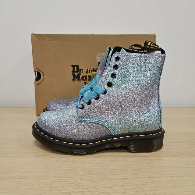 Dr martens 1460 pascal black glitter flame flat ankle boots deals