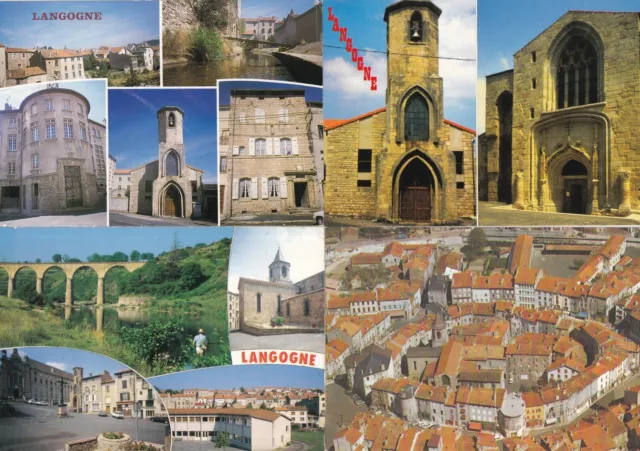 Lot 4 de cartes postales anciennes postcards 10X15cm LANGOGNE LOZERE