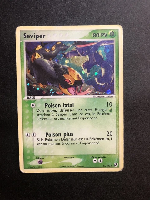 Pokemon Seviper Card Rare Holo 11/100 - EX Sandstorm - Poor Condition FR