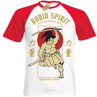 Antico Eroe T-shirt Samurai Ronin spirito giapponese manica corta baseball