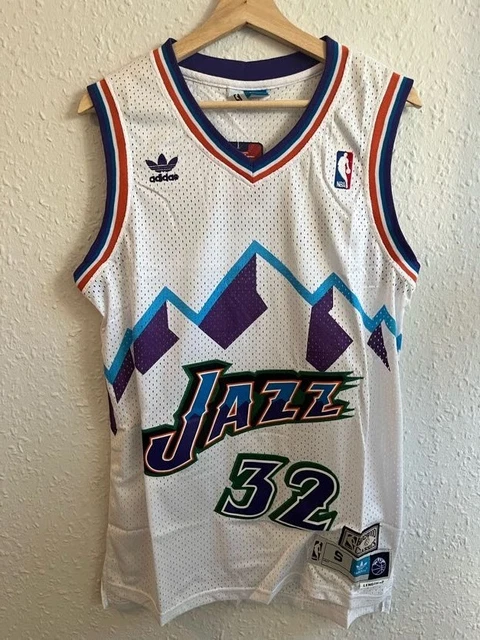 UTAH JAZZ KARL Malone 32 NBA Swingman White Basketball Jersey T