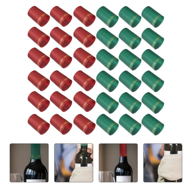 200 cápsulas retráctiles de PVC 33mm lámina retráctil de vino cápsulas de botella de vino rojo verde