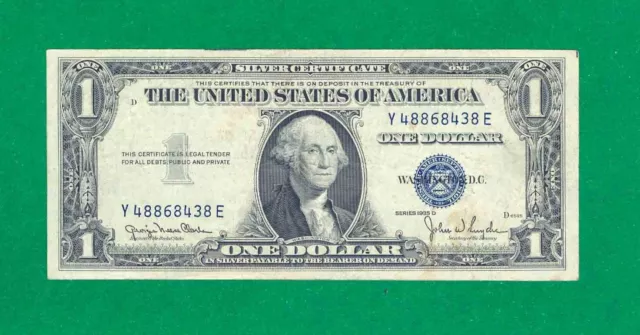 $1 1935-D 1 Y/E Block Blue Seal Silver Certificate Circ. Wide