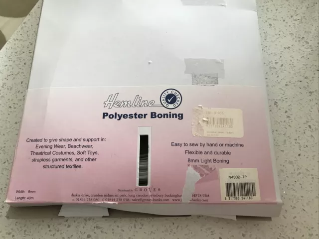 Huesado de poliéster Hemline 8 mm blanco X 5 m
