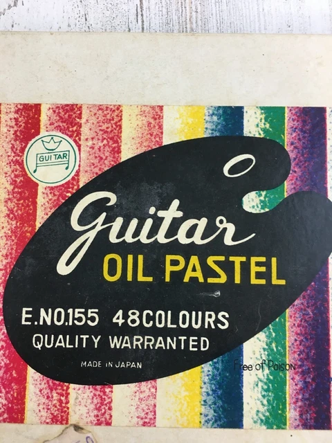 Juego de 48 unidades de guitarra al óleo pastel vintage de los años 70