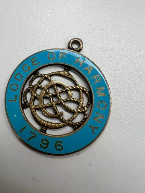 Old Silver & Enamel Masonic Medal - Lodge Of Harmony 1796