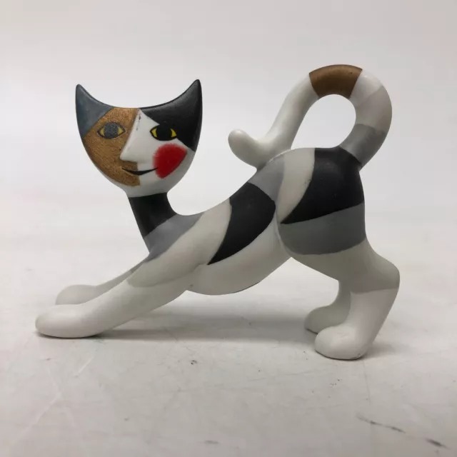 Goebel Rosina Wachtmeister Ceramic Cat Figurine Abstract Stretching Kitten -CP