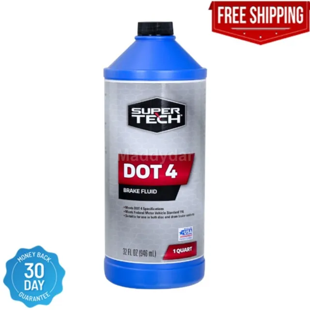 Super Tech Dot 4 Brake Fluid For Disc, Drum, and ABS Brake Systems - 32 oz