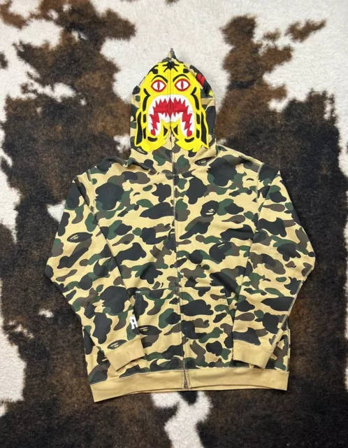 Bape Camo Tiger Zip Hoodie Yellow Camo *A Bathing Ape FUNTHERA MILITIA XL @K