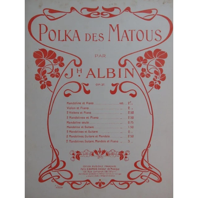 ALBIN Joseph Polka des Matous Mandoline Mandole Guitare Piano