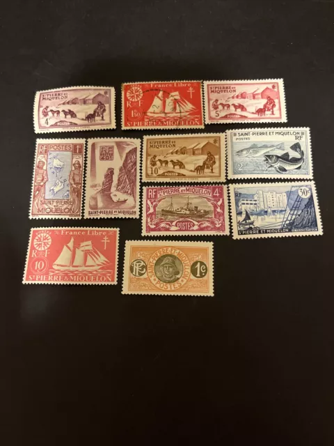 11 St Pierre & Miquelon MH/MNH/1 Used French Colony Stamps- Lot A-72826