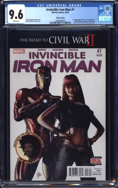 Invincible Iron Man #7 CGC 9.6 - Rare 3rd Print - 1st Riri Williams
