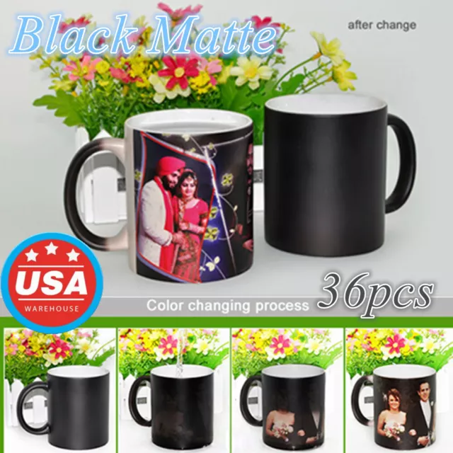 USA 36pcs 11OZ Blank Sublimation Color Changing Mug Magic Cup Mug Black Matte