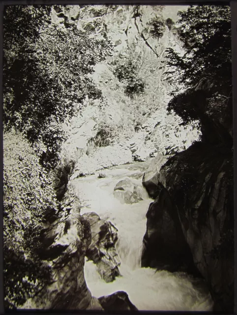 Glass Magic Lantern Slide MOUNTAIN STREAM C1920 PHOTO NORTHERN ITALY ?