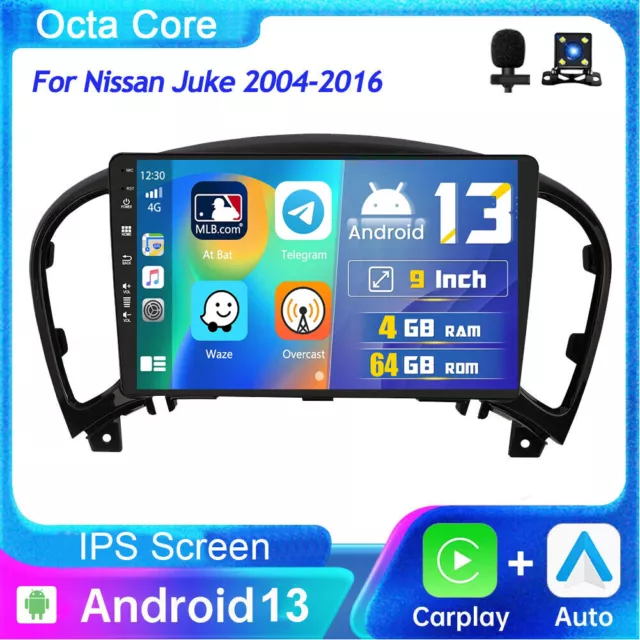 Autoradio Android 13 Für Nissan Juke 2004-2016 GPS NAVI WIFI DAB+Car Play BT-5.0