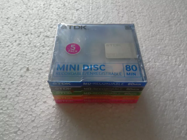 5er-Pack TDK MD MiniDisc 80 NEU und OVP