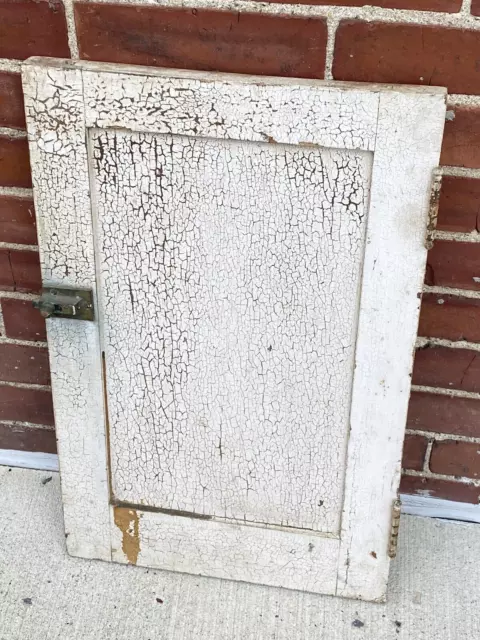 Antique Cabinet, Cupboard Door, Shabby White Alligator Distressed, 20 3/4" x 13"