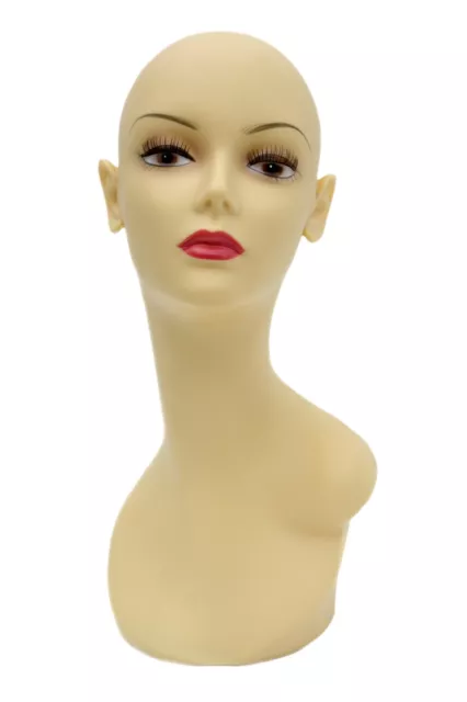 Cabeza Decorativa Cabeza para Peluca Femenino Busto Tez Brillante Maniquí PQ617