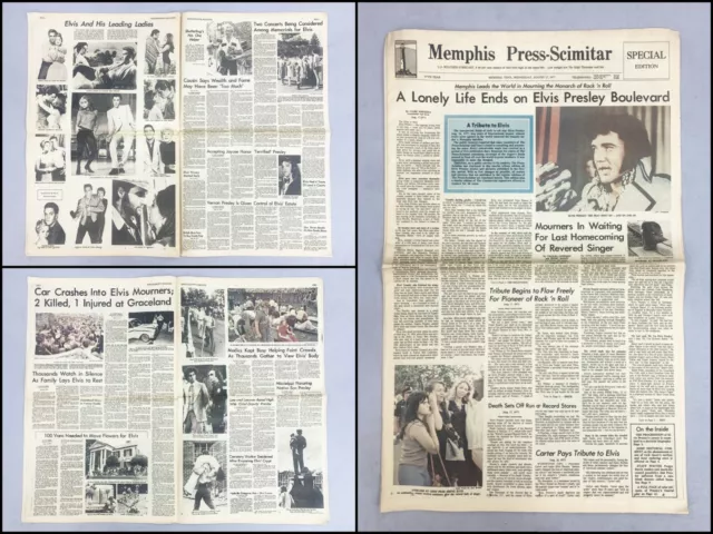 Elvis Presley Death Paper Memphis Press-Scimitar August 17, 1977 Special Edition