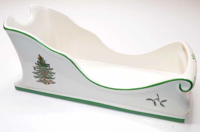 NEW Spode Christmas Tree Sleigh Centerpiece - 9 Inch - S3324-Z - Made in England