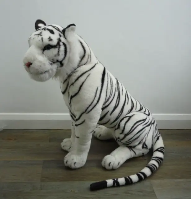 PMS HUGE GIANT Large Sitting White Snow Tiger Soft Plush Toy L 30