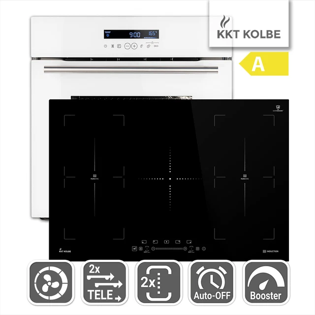 Cuisinière: 60cm Four encastrable EB8015W + 77cm Plaque Induction IND7705FZ Gril
