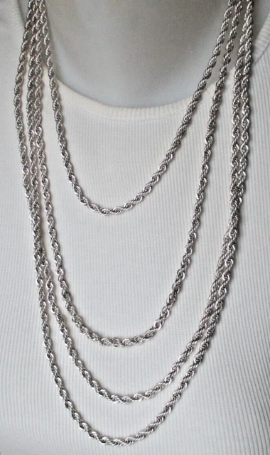 Collier Vintage Long 7 Rangs, Chaînes Dorées Et Perles Argentées - Bijou Statement élégant Et Rétro
