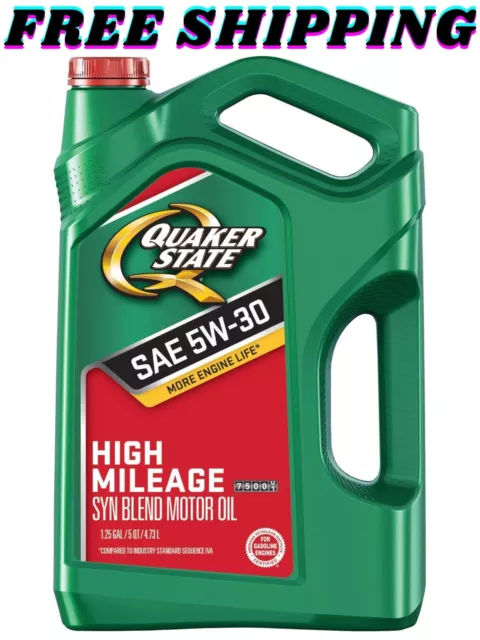 Quaker State High Mileage 5W-30 Synthetic Blend Motor Oil for Vehicles over 75K