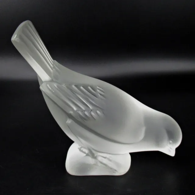 Lalique Glas Figur VOGEL signiert France Glass Figurine Bird Frosted signed RARE