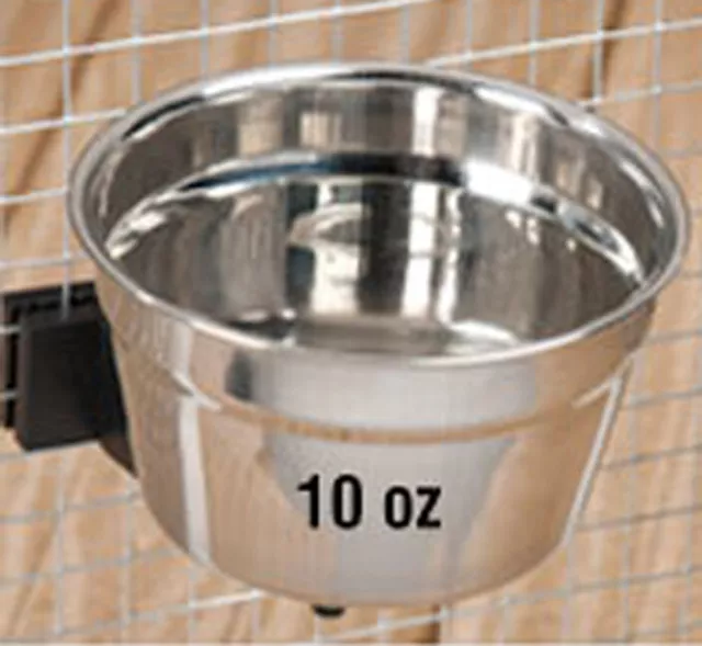 10 oz Lixit STAINLESS STEEL crock bowl parrot bird dog cat food water pet dish
