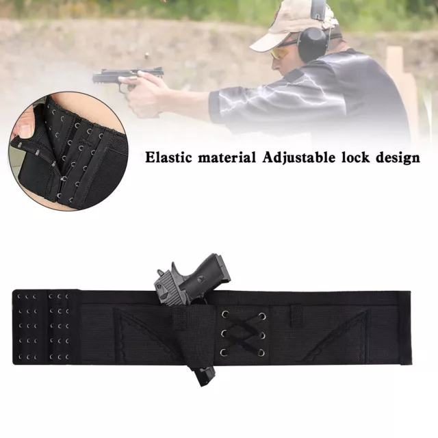 Tactical Carry Concealed Elastic Women's Ladies Leg Band Thigh Gun Holster  Black