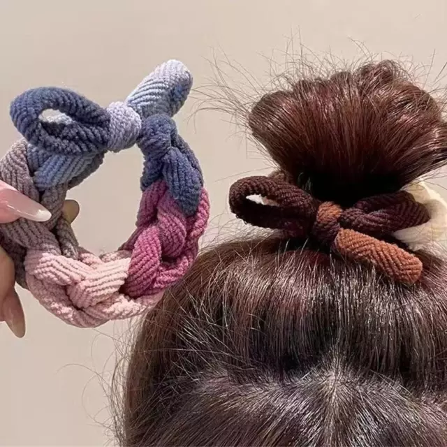 Rubber Band Hair Rope High Elasticity Hair Accessories Hand Woven Bow P9J0