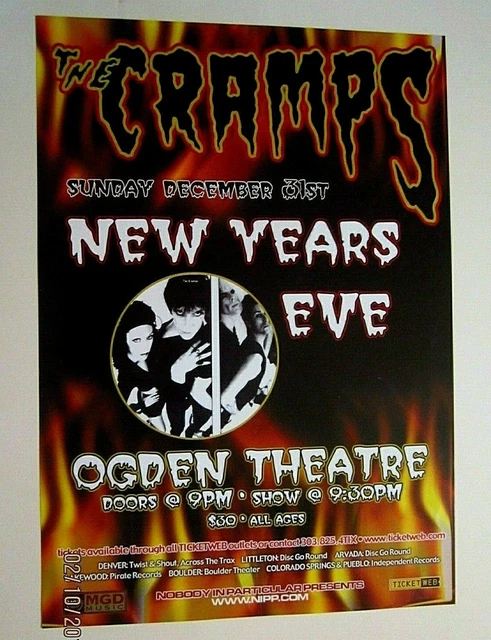 Cramps 2000 New Years Eve Ogden Theater Colorado Concert Poster Cramps 2000 New Years Eve Ogden Theater Colorado Concert Poster