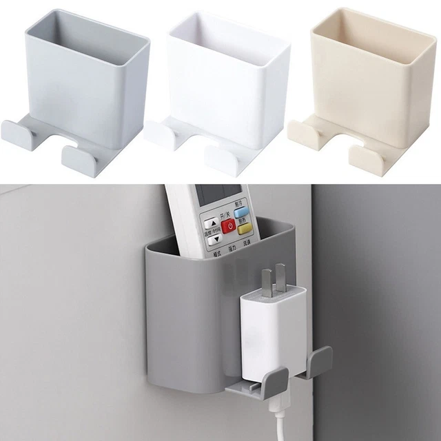 Convenient Wall Plug Holder and Organizer for Remote Controls and Phones