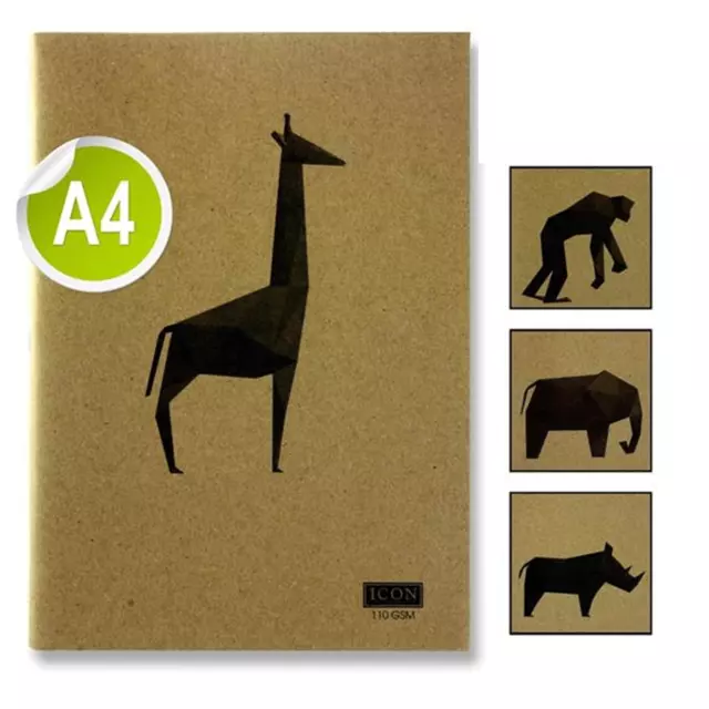 Sketching Book Animal Kraft Cover A4 A5 Drawing Paper Pad Children Art Craft New