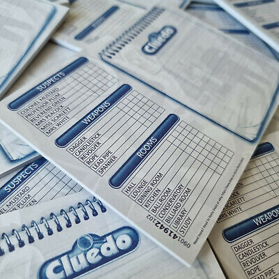 10 Pack 25 sheet pad = 250 sheets total Cluedo Detective Notes Note Pad 