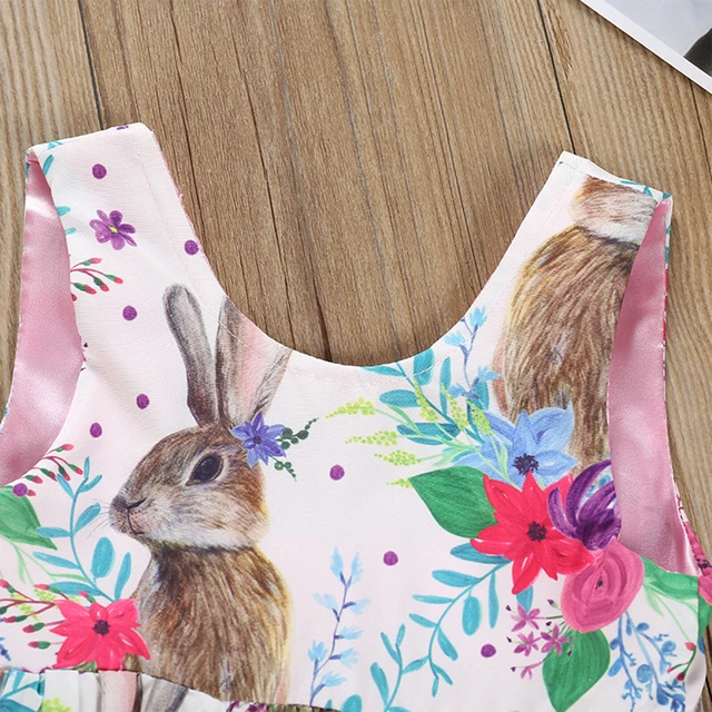 Abiti di Pasqua per bambine tuta coniglietto set di vestiti cappello coniglio 8