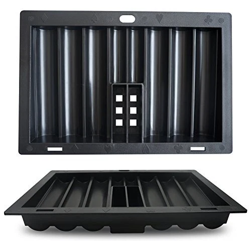 Poker Chip Tray Rack - Blackjack Casino Poker Table Dealer Chips Tray with 2 ...